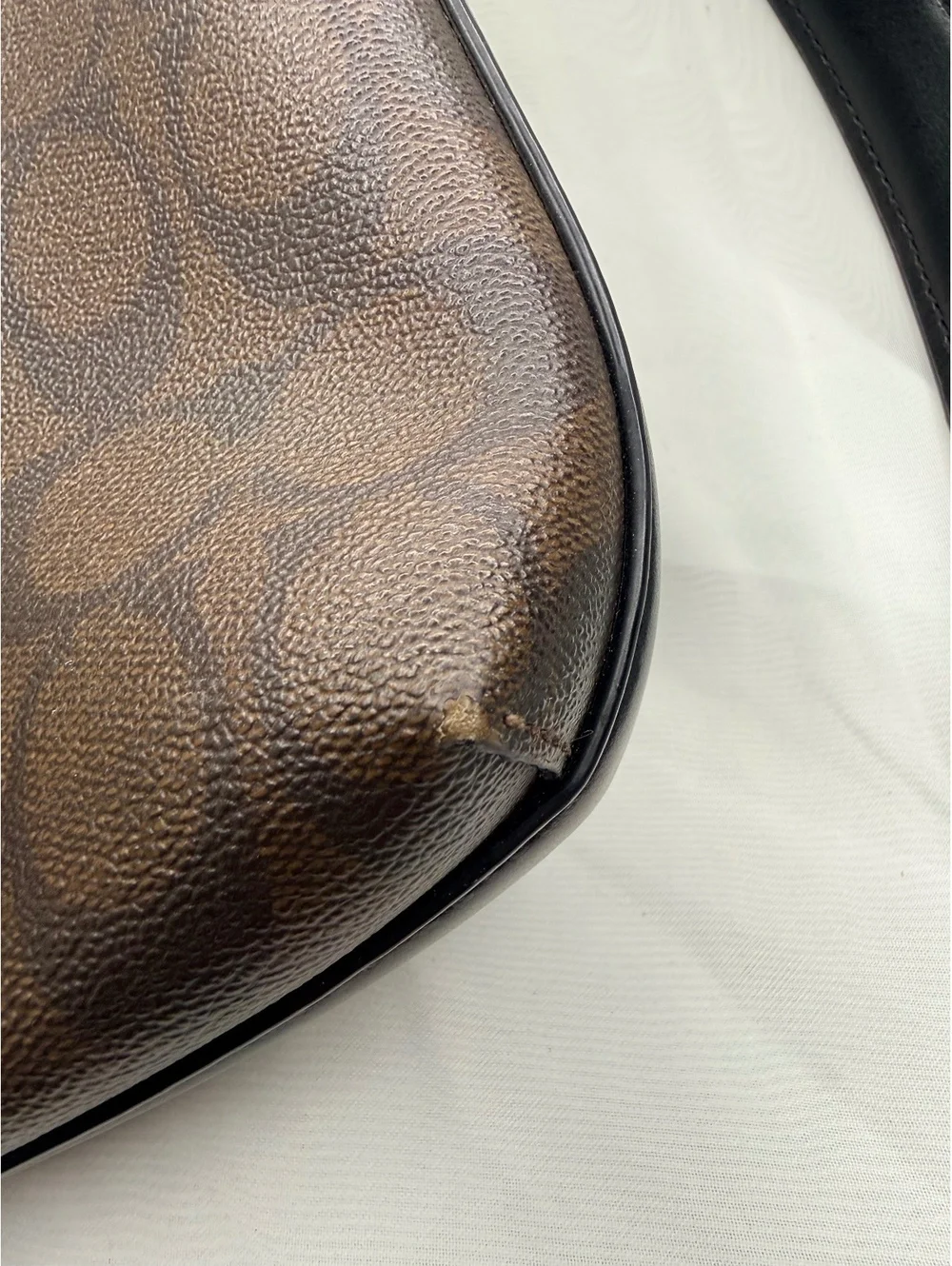Coach Mae File Crossbody Signature Leather Logo Pattern Brown Black F77885